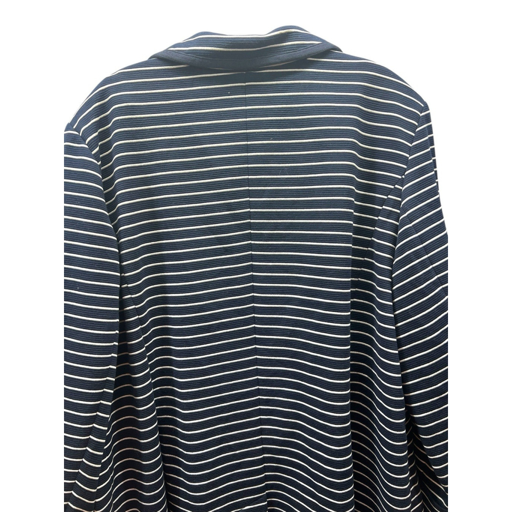 Talbots Plus Size 2X Navy White Stripe Blazer Jacket - Picture 5 of 9